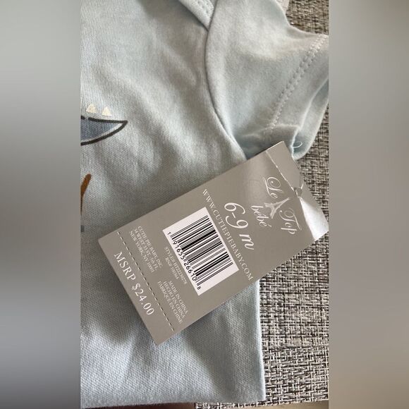 Lê top bebe NWT Sz 6-9 months 2 poly mailers Dino print plus insert card - Picture 4 of 7